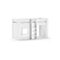 VIPACK Bijeli podignuti dječji krevet od masivnog bora 90x200 cm RENO 