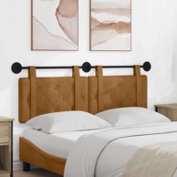 Zidno uzglavlje, baršun, 130 x 55 x 5 cm, za krevet 120 cm, bez LED, smeđa