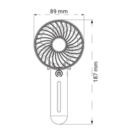 GREEN TECH Prijenosni ventilator, 1.1 W, sa USB punjenjem, bijeli