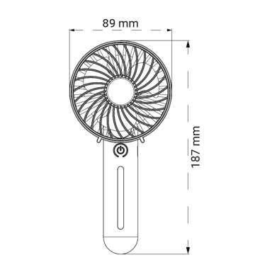 GREEN TECH Prijenosni ventilator, 1.1 W, sa USB punjenjem, bijeli