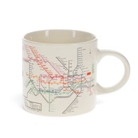 REX LONDON Bež keramička šalica 350 ml Heritage Tube Map