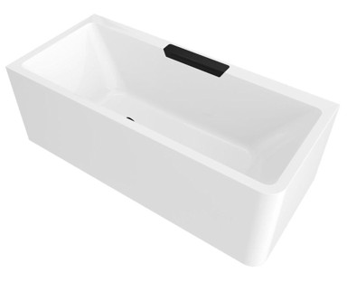 POLYSAN Pravokutna kada, Cascata l monolith, 180x80x60 cm, s crnim slapom