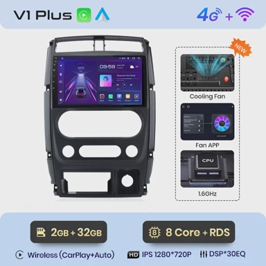 Multimedijalna jedinica za Suzuki Jimny 3 2005-2019, 4G, GPS, 2DIN autoradio, V1 Plus, 2GB 32GB