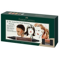 FABER-CASTELL Marker 162009 obostrani pitt artist portrait india ink 5 boja