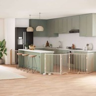 Vrata za pse s vratašcima, 6 panela, sklopiva, 80 x 90 x 2 cm