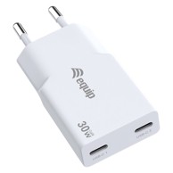 EQUIP GaN Slim zidni punjač, USB-C/USB-A, PD 3.0, 30 W, bijeli