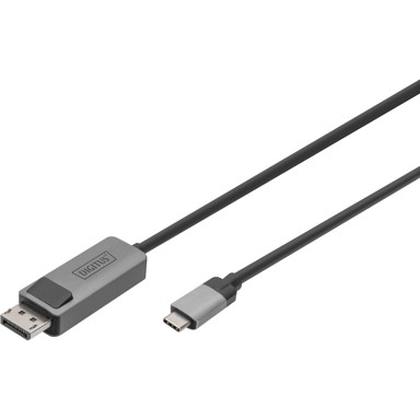 DIGITUS USB Type C / DisplayPort bidirekcijski aluminijski, crni, 2m