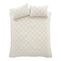 CATHERINE LANSFIELD Posteljina Cosy Checkerboard od boucle tkanine za bračni/produženi krevet 230x220 cm Krem