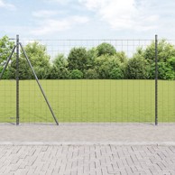Euro ograda s 7 flanged postovima 1. 4x10 m, čelik, galvanizirani