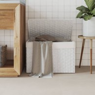 Košara za rublje s poklopcem bijela 55,5x35x34 cm od poliratana