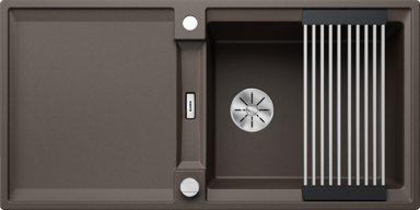 BLANCO Sudoper Adira XL 6 S-F InFino Silgranit sklopiva rešetka, s dalj.upr. - kava