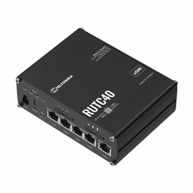 TELTONIKA WiFi6 usmjerivač RUTC40 3000Mb 4G LTE 2xSIM eSIM, crni