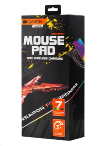 CANYON Gaming podloga za miš s bežičnim punjačem, RGB LED (Čišćenje zaliha), P/N: CND-CMPW7
