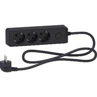 SCHNEIDER ELECTRIC Produžni kabel Unica ST9431B, 1,5 m, 3 utičnice, crni