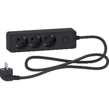 SCHNEIDER ELECTRIC Produžni kabel Unica ST9431B, 1,5 m, 3 utičnice, crni