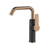 KUCHINOX Miješalica za vodu Alanis za umivaonik pop-up sifon crna/rose gold