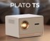 BYINTEK Projektor prijenosni LED Plato T5, Android, WiFi 6, Bluetooth, daljinski upravljač, bijeli