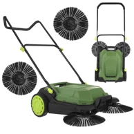 GARDLOV Nexo ručna mehanička čistilica za lišće i dvorište, 68 cm, 24 l spremnik, 3 četke