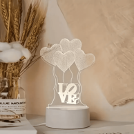 HOME & MARKER LED noćno svjetlo LEDLOVE, 3D optička iluzija, 2 motiva medo/srce, USB ili baterijsko napajanje