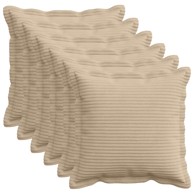Presvlaka za jastuk Houten, 6 kom., 40 × 40 cm, kord, sivosmeđa
