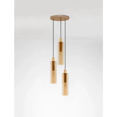 ZOELLA Visilica, NL9236212, E27, 3 grla, IP20, 36 W, jantarno staklo
