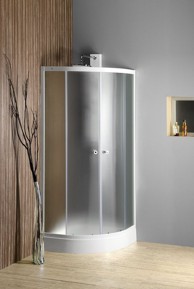 AQUALINE Tuš kabina ARLEN, četvrtkružna, 800 x 800 mm, staklo Brick