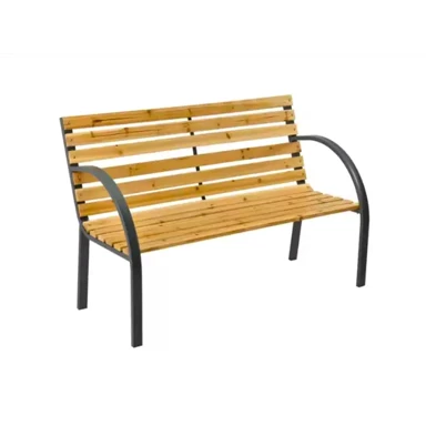 LEAN Vrtna klupa 125 cm s metalnom konstrukcijom, prirodna