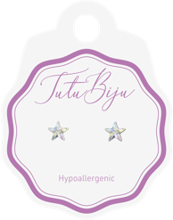 TUTU BIJU Naušnice Star 5.0 mm, aurora boreale, TST50C002