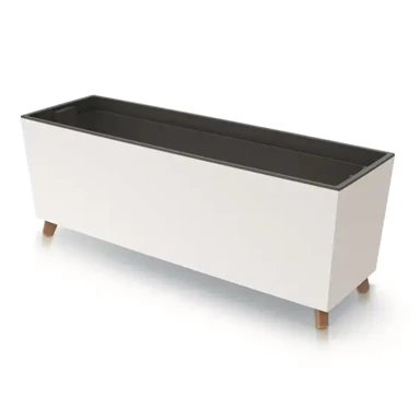 PROSPERPLAST Urbi Case DUC800N ukrasna žardinjera s umetkom i nogicama, 77 cm, bijela