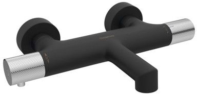 SAPHO Termostatska miješalica za kadu SOLARIS, zidna, mat crna, krom