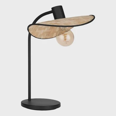 Stolna lampa Marywell, E27, crno/smeđa