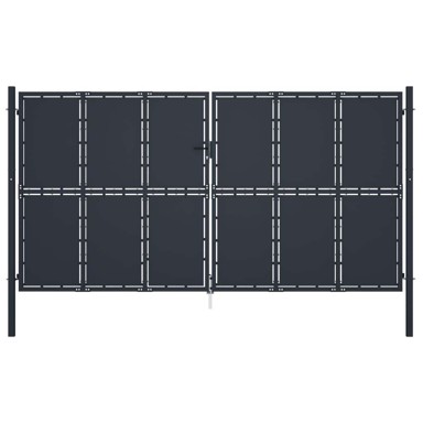 Dvorišna vrtna vrata čelična 400 x 200 cm antracit, 400 x 200 cm