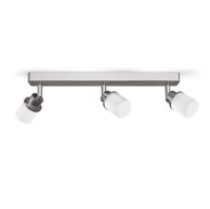 RENDL Stropne spotlampe, Linn III, opal staklo/krom, 230V, G9, LED, 3x3W, IP44, krom