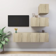 4-dijelni set TV ormarića boja hrasta sonome od iverice