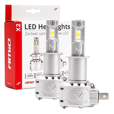 AMIO X2 Series LED Headlight žarulje, H3, do 395% više svjetla, 6500K, bijela