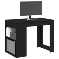 Radni stol s ladicom i policom HRAST 102x62x77,5 cm, crni