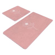 MILA HOME Ružičaste od samta kupaonske prostirke u setu 2 kom 60x100 cm