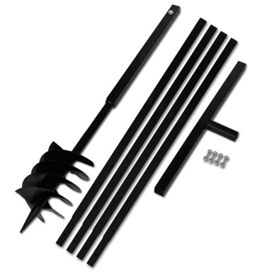 Ručna burgija za zemlju sa ručkom 180 mm i produžnom cijevi, 5 m, čelik