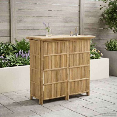 Stol barski vanjski, 115x55x105 cm, bambus, prirodna