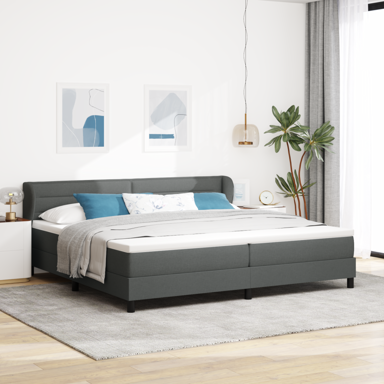 Box Spring krevet s madracem, tamnosivi, 200x200 cm