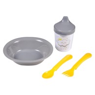 BÉBÉ DOUCEUR Plastičan dječji set posuđa 4 kom Cloud