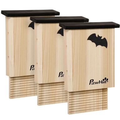 HOMESTAR Set kućica za šišmiše 3 kom., 25x6x37,5 cm, prirodna/crna