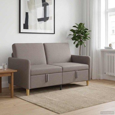 Sofa s pohranom 152 x 78 x 87 cm, poliester, sivosmeđa