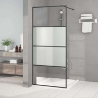 ESG Pregrada za tuš 90x195 cm, crna, napola matirano staklo