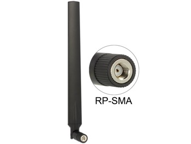 DELOCK Omnidirekcijska mrežna antena RP-SMA, 7 dBi, crna