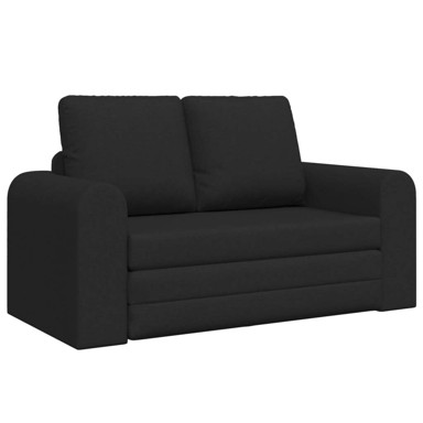 Podna sofa na razvlačenje 2-u-1 48 x 7 x 83 cm od tkanine crna