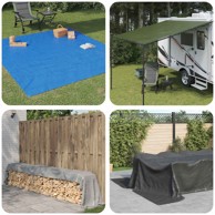 Cerada s rupama 6 x 12 m 260 gsm PE, antracit siva