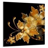 TMK Staklena zaštita za štednjak ili ploču za kuhanje 60x65, zlato