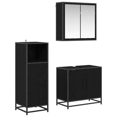 Set namještaja za kupaonicu 3 kom, 60 x 33 x 60 cm, crni hrast