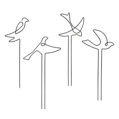 ESSCHERT DESIGN Metalni stalak za bilje 4 kom Bird, metal, prirodna